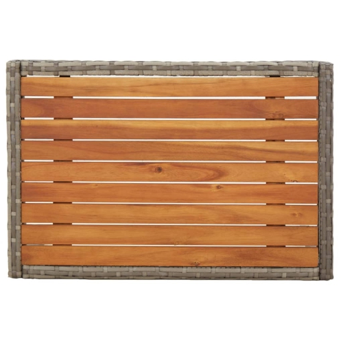 Ensemble de salle à manger de jardin de 4 pièces avec coussins en poly rotin gris