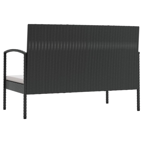 vidaXL 8 Piece Garden Lounge Set with Cushions Poly Rattan Black