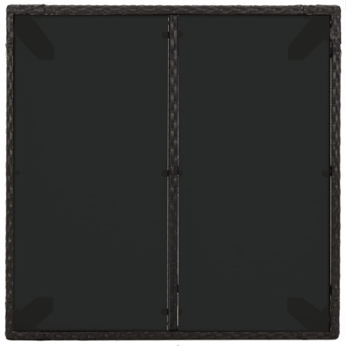 Ensemble de salle à manger de jardin de 3 pièces avec coussins en rotin de polyester noir vidaXL