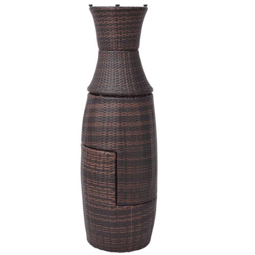 Ensemble bistro de 3 pièces avec coussins en poly rotin brun vidaXL