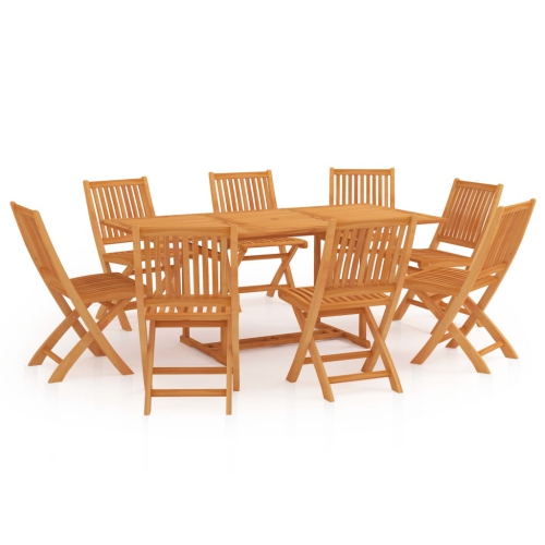 VIDAXL  9 Piece Garden Dining Set Solid Teak Wood