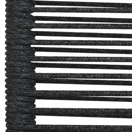 vidaXL 7 Piece Garden Dining Set Black Cotton Rope and Steel