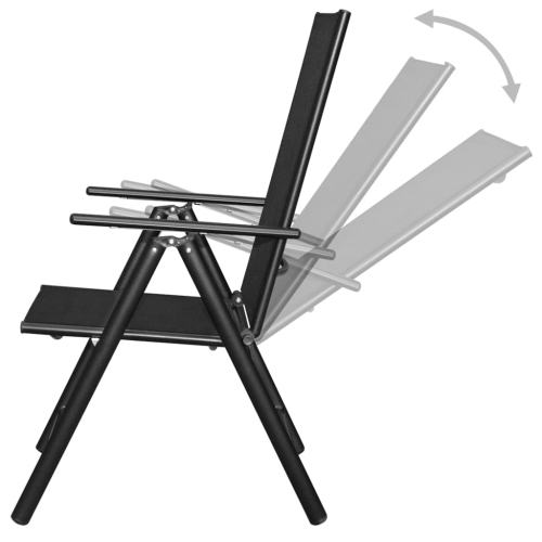 vidaXL 9 Piece Folding Outdoor Dining Set Aluminium Black