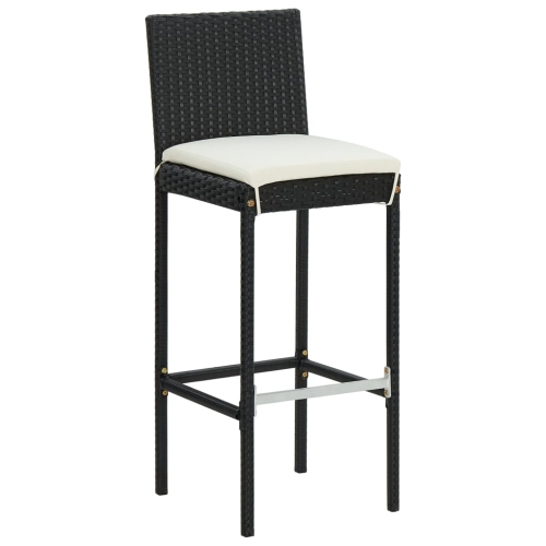 Ensemble de bar de jardin de 9 pièces avec coussins en rotin de polyester noir vidaXL