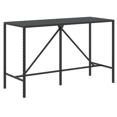 Ensemble de bar de jardin de 9 pièces avec coussins en rotin de polyester noir vidaXL