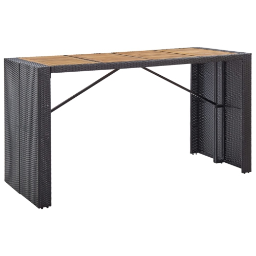 Ensemble de bar extérieur 9 pièces en rotin synthétique et en bois d'acacia noir vidaXL
