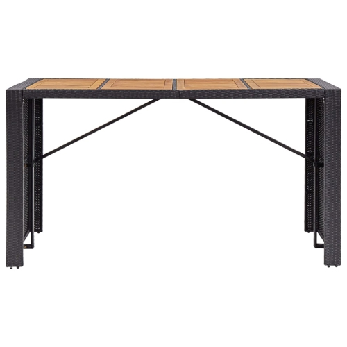 Ensemble de bar extérieur 9 pièces en rotin synthétique et en bois d'acacia noir vidaXL
