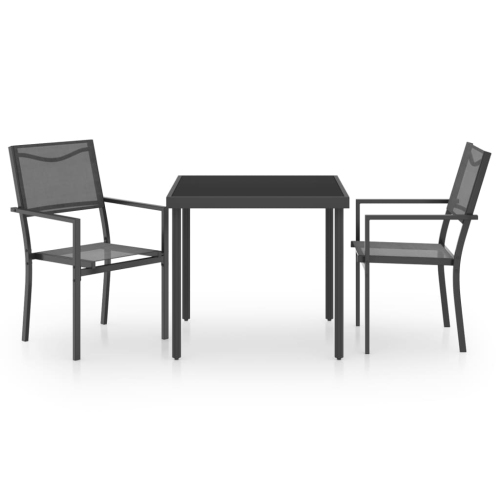 VIDAXL  3 Piece Outdoor Dining Set Steel