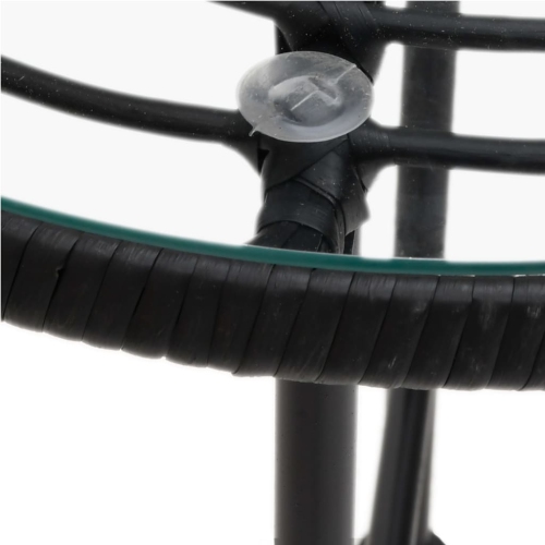 Ensemble de salle à manger de jardin en poly rotin noir 5 pièces vidaXL