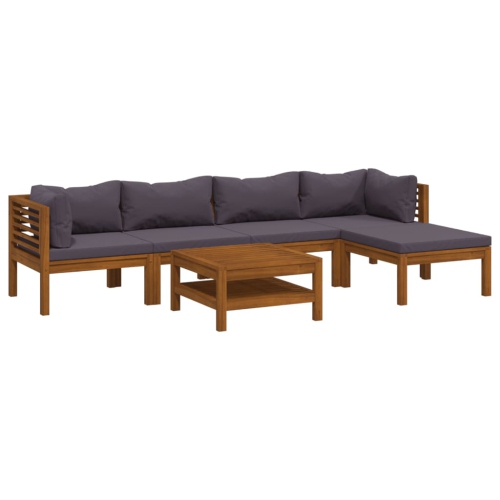 Image 1 de 10.. Ensemble de salon de jardin de 7 pièces avec coussin en bois d'acacia massif vidaXL