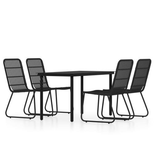 Image 1 de 6.. Ensemble de salle à manger 5 pièces pour le jardin vidaXL, noir
