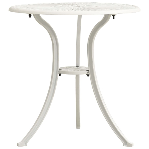 Ensemble bistro de 3 pièces en aluminium blanc moulé de vidaXL