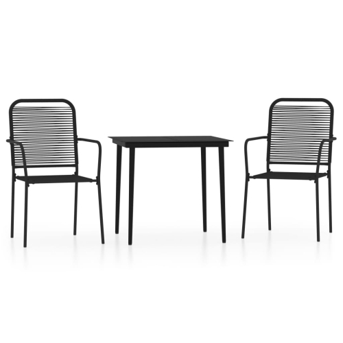 VIDAXL  3 Piece Garden Dining Set In Black