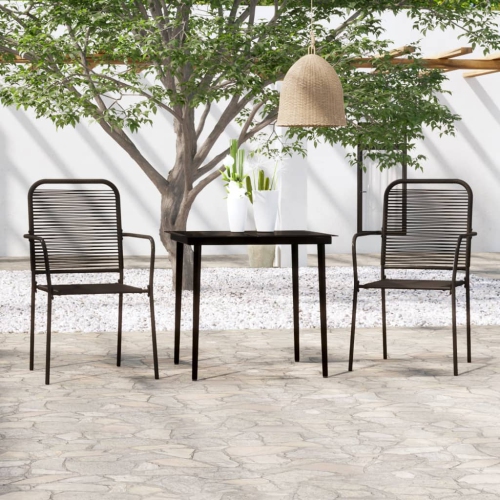 vidaXL 3 Piece Garden Dining Set Black