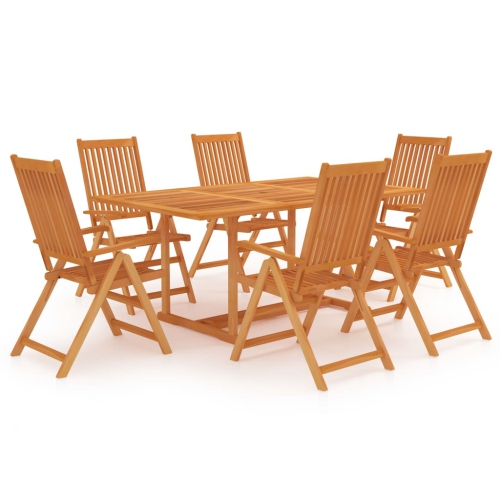 VIDAXL  7 Piece Garden Dining Set Solid Teak Wood