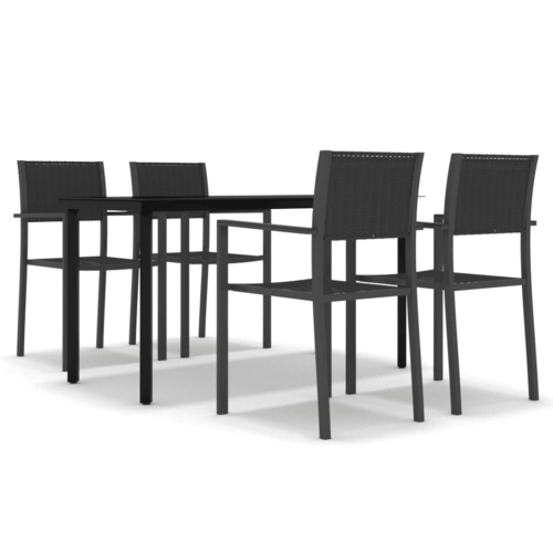 Image 1 de 10.. Ensemble de salle à manger 5 pièces pour le jardin vidaXL, noir