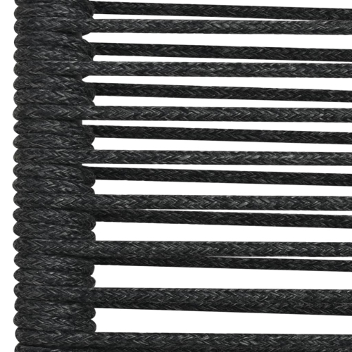 vidaXL 7 Piece Garden Dining Set Cotton Rope and Steel Black