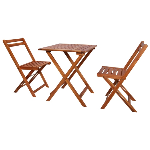 VIDAXL  3 Piece Folding Bistro Set Solid Acacia Wood