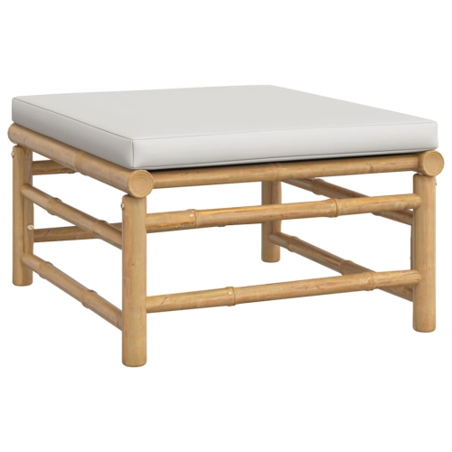 vidaXL 5 Piece Garden Lounge Set with Light Grey Cushions Bamboo