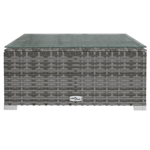 Ensemble de salon de jardin de 7 pièces avec coussins en poly rotin gris