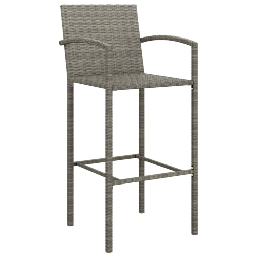 vidaXL 5 Piece Garden Bar Set Grey Poly Rattan