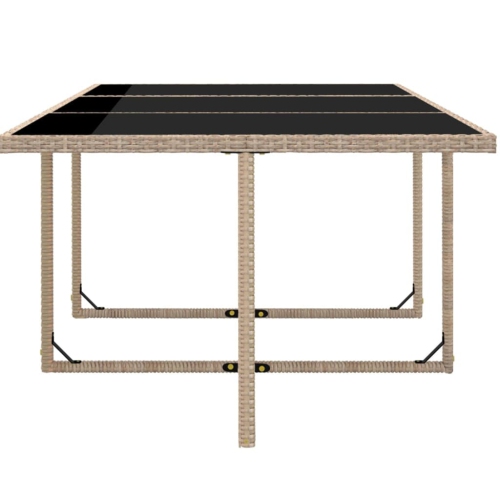 vidaXL 11 Piece Outdoor Dining Set with Cushions Poly Rattan Beige