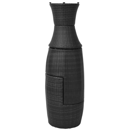 Ensemble bistro de 3 pièces avec coussins en poly rotin noir vidaXL