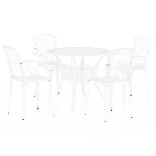 Image 1 de 10.. Ensemble bistro de 5 pièces en aluminium blanc moulé de vidaXL