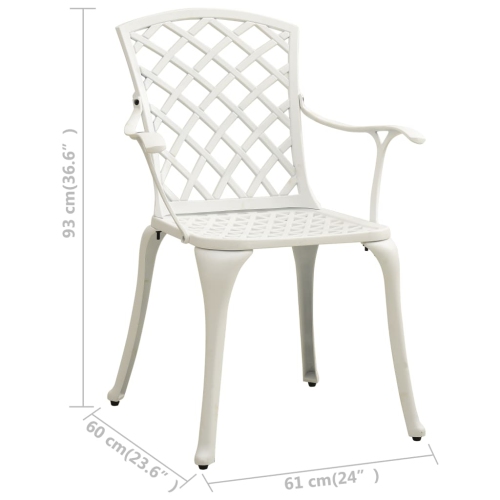 vidaXL 5 Piece Bistro Set Cast Aluminium White
