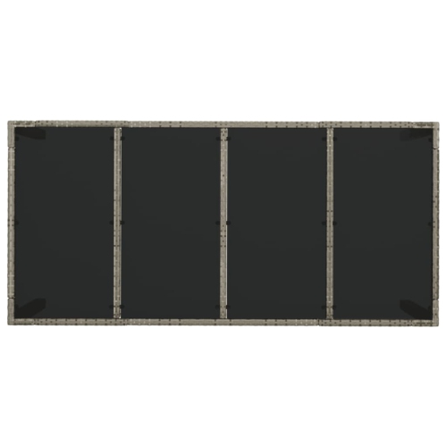 vidaXL 7 Piece Garden Dining Set with Cushions Grey Poly Rattan