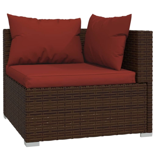 vidaXL 12 Piece Garden Lounge Set with Cushions Brown