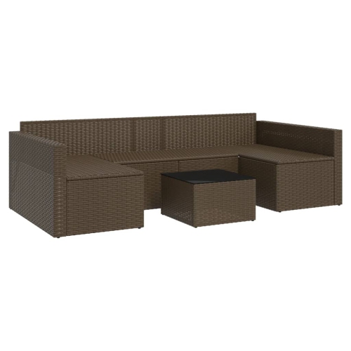 vidaXL 2 Piece Garden Lounge Set with Cushions Brown Poly Rattan