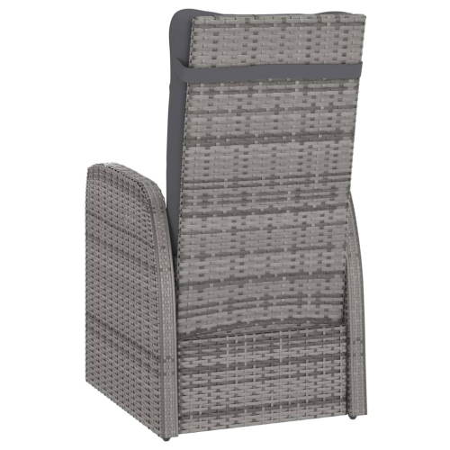 vidaXL 9 Piece Outdoor Dining Set with Cushions Poly Rattan Grey