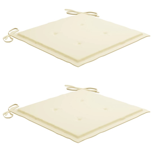 Ensemble bistro de 3 pièces avec coussins crème en teck massif de vidaXL