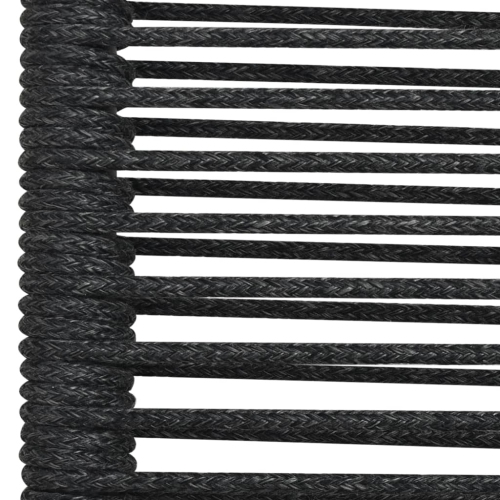 vidaXL 7 Piece Garden Dining Set Cotton Rope and Steel Black