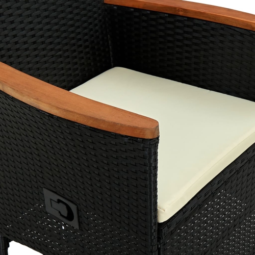 Ensemble de salle à manger extérieur 7 pièces en poly rotin et bois d'acacia noir vidaXL