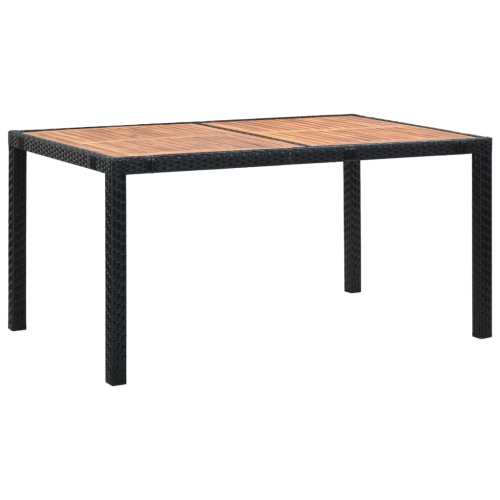 Ensemble de salle à manger extérieur 7 pièces en poly rotin et bois d'acacia noir vidaXL