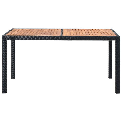 Ensemble de salle à manger extérieur 7 pièces en poly rotin et bois d'acacia noir vidaXL