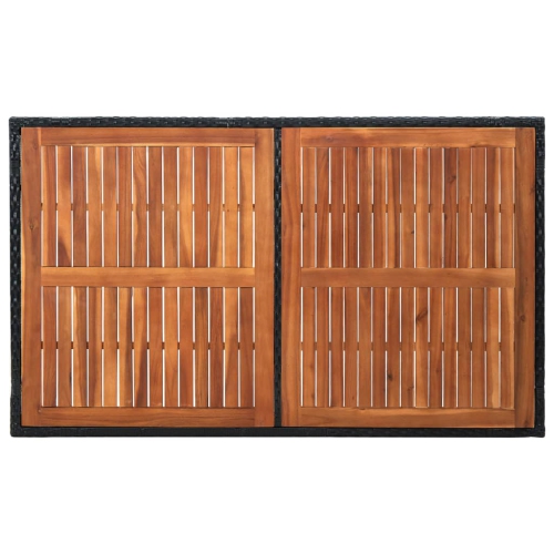 Ensemble de salle à manger extérieur 7 pièces en poly rotin et bois d'acacia noir vidaXL