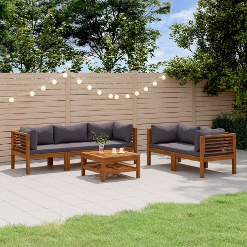 Vidaxl 6 piece garden lounge discount set with cushions solid acacia wood