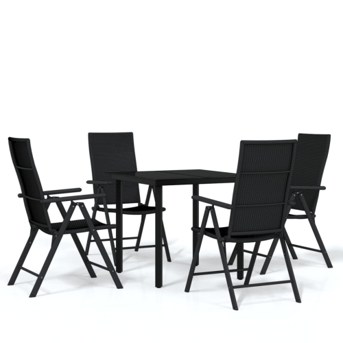 VIDAXL  5 Piece Garden Dining Set In Black