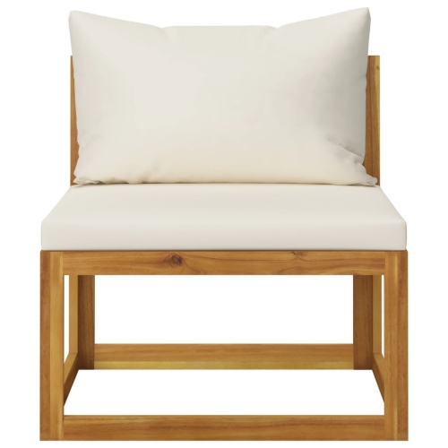 Ensemble de salon de jardin de 11 pièces avec coussin en bois d'acacia massif crème de vidaXL