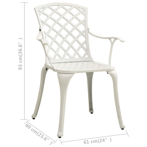 vidaXL 5 Piece Bistro Set Cast Aluminium White