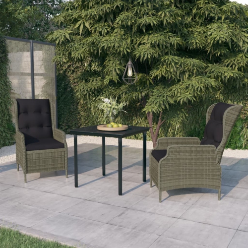vidaXL 3 Piece Garden Dining Set Brown