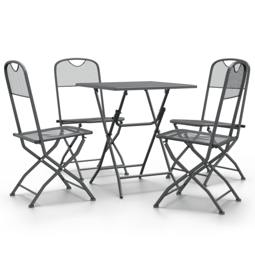 vidaXL 5 Piece Garden Dining Set Expanded Metal Mesh Anthracite