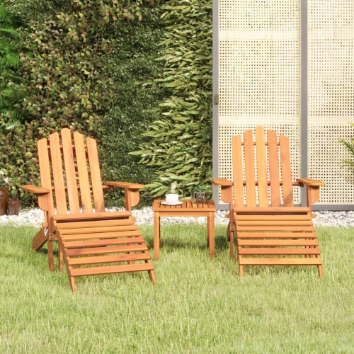 vidaXL 3 Piece Adirondack Garden Lounge Set Solid Wood Acacia