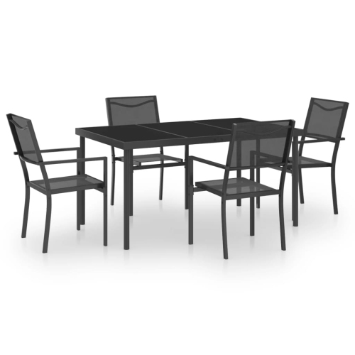 VIDAXL  5 Piece Outdoor Dining Set Steel