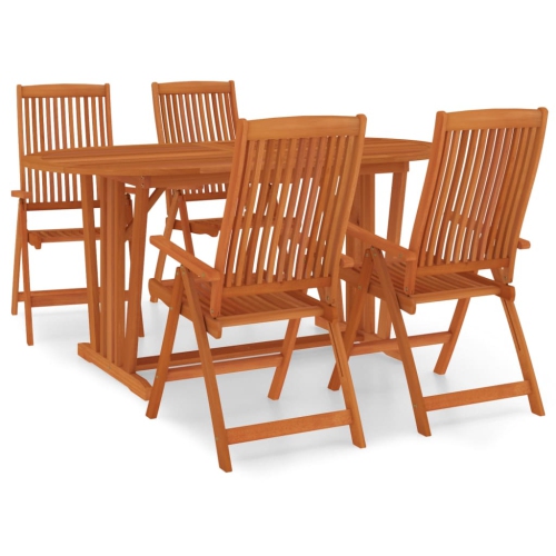 VIDAXL  5 Piece Garden Dining Set Solid Wood Eucalyptus