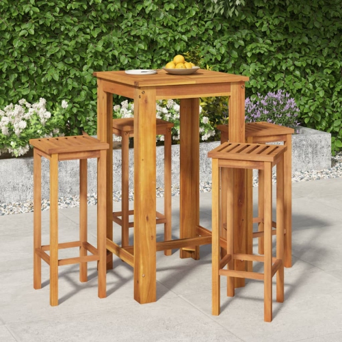 vidaXL 5 Piece Garden Bar Set Solid Wood Acacia