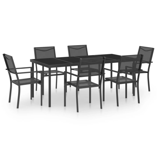 VIDAXL  7 Piece Outdoor Dining Set Steel